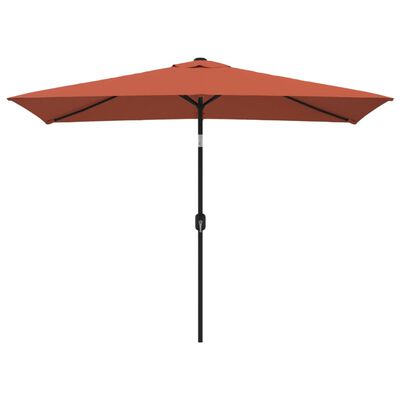 vidaXL Umbrelă de soare exterior, stâlp metalic, cărămiziu, 300x200 cm