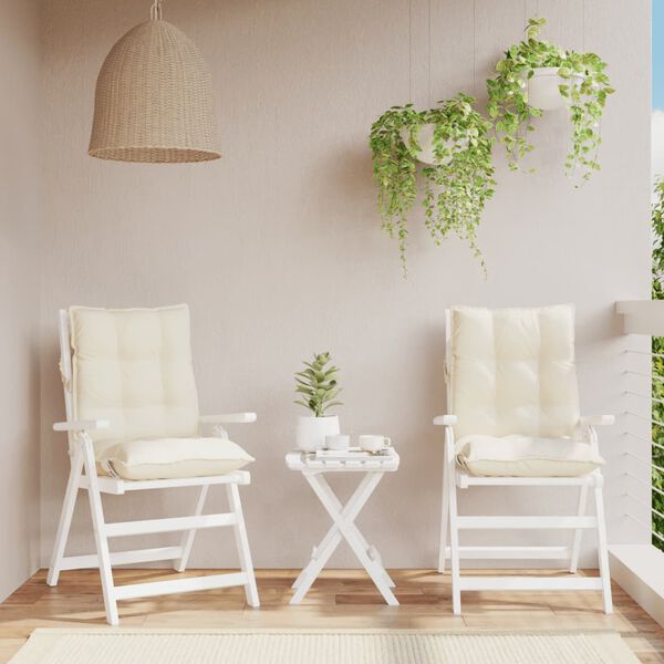 vidaXL Perne scaun cu spătar mic, 2 buc., crem, textil oxford