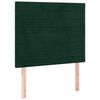 vidaXL Pat box spring cu saltea, verde &icirc;nchis, 90x190 cm, catifea