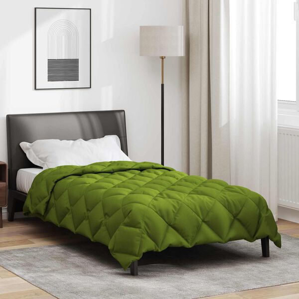 vidaXL Duvet de iarnă Verde 220 x 140 cm Microfibră