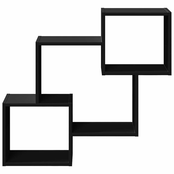 vidaXL Dulap de perete, 78x18x71 cm, negru, lemn prelucrat