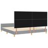vidaXL Cadru de pat cu headboard Gri deschis 200 x 200 cm țesătură