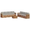 vidaXL Set de canapele de exterior 9 buc. Natural și gri deschis