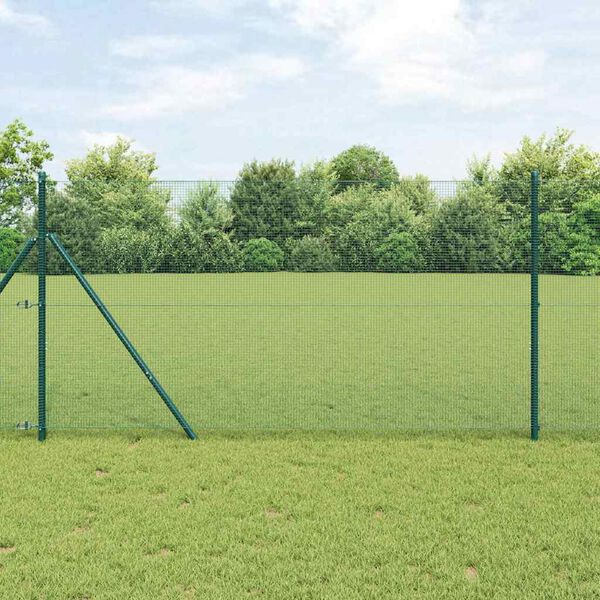 vidaXL St&acirc;lp de gard. Verde 25 x 1,2 m (plasă de 12 x 12 mm)