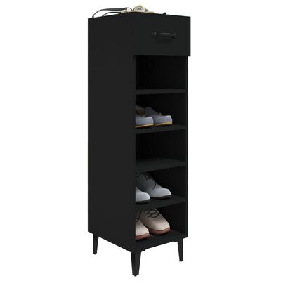 vidaXL Pantofar, negru, 30x35x105 cm, lemn compozit
