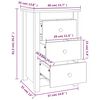 vidaXL Noptieră, alb, 40x35x61,5 cm, lemn masiv de pin