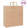 vidaXL Pungi de h&acirc;rtie 250 buc cu m&acirc;nere maro 45x17x48 cm