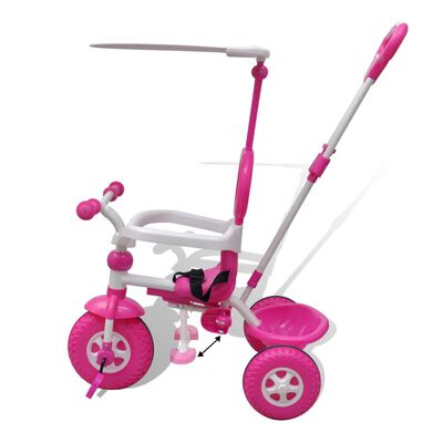 Tricicletă de copii, pentru copii mici, roz-alb