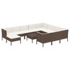 vidaXL Set mobilier de grădină cu perne, 12 piese, maro, poliratan