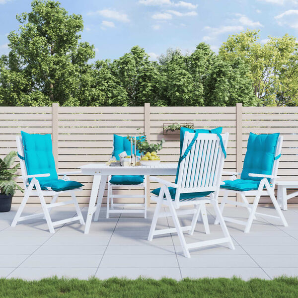 vidaXL Perne scaun cu spătar &icirc;nalt, 4 buc, turcoaz, țesătură Oxford