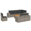 vidaXL Set canapele de grădină, 9 piese, cu perne, gri, poliratan