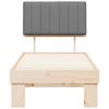 vidaXL Cadru de pat cu tăblie tapițată Gri deschis 80 x 200 cm