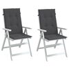 vidaXL Perne scaun cu spătar &icirc;nalt, 2 buc. antracit 120x50x4 cm textil