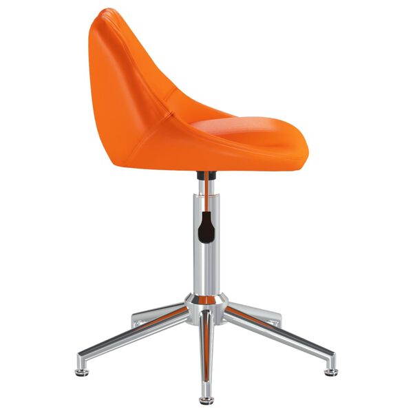 vidaXL Scaun de bucătărie pivotant, portocaliu, piele ecologică