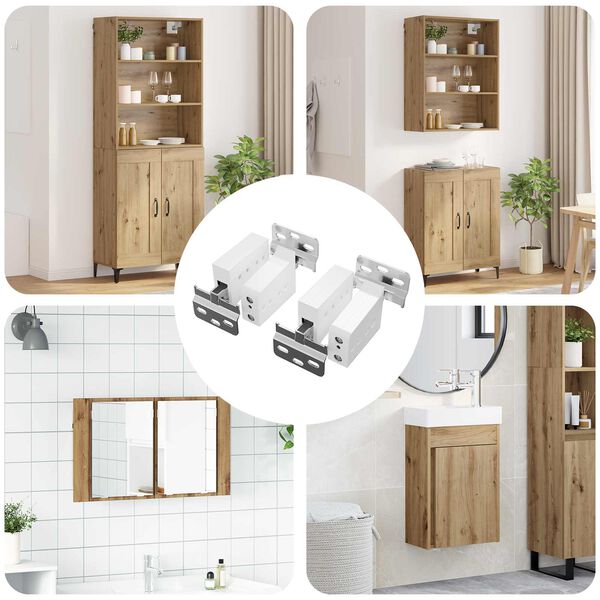 vidaXL Suport de suspendare pentru cabinet 2 pcs Alb 70 x 48 x 19 mm