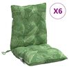 vidaXL Perne de scaun spătar jos, 6 buc., model frunze, textil oxford