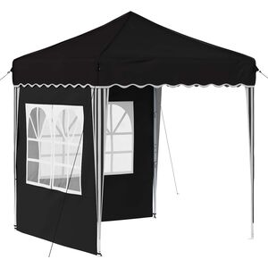 vidaXL Cort de Petrecere Pop-up 195 x 195 x 245 cm Negru