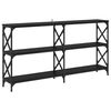vidaXL Masă de consolă Stejar Negru 156 x 28 x 80,5 cm Lemn prelucrat