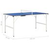 vidaXL Masă de ping-pong cu plasă, 1,5 metri, albastră, 152x76x66 cm