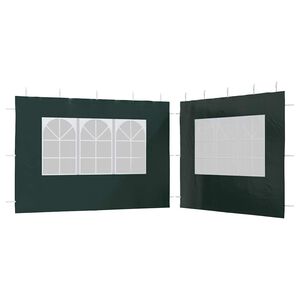 vidaXL Perete lateral cort petrecere, 2 buc, verde, PE, cu fereastră