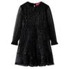 vidaXL Rochie pentru copii cu m&acirc;neci lungi, negru, 128