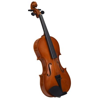 vidaXL Set complet vioară cu arcuș și suport bărbie, lemn închis 4/4