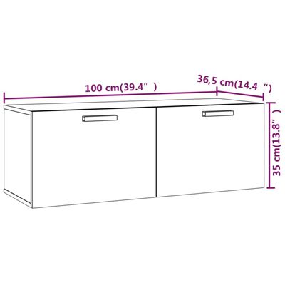 vidaXL Dulap de perete, alb, 100x36,5x35 cm, lemn prelucrat