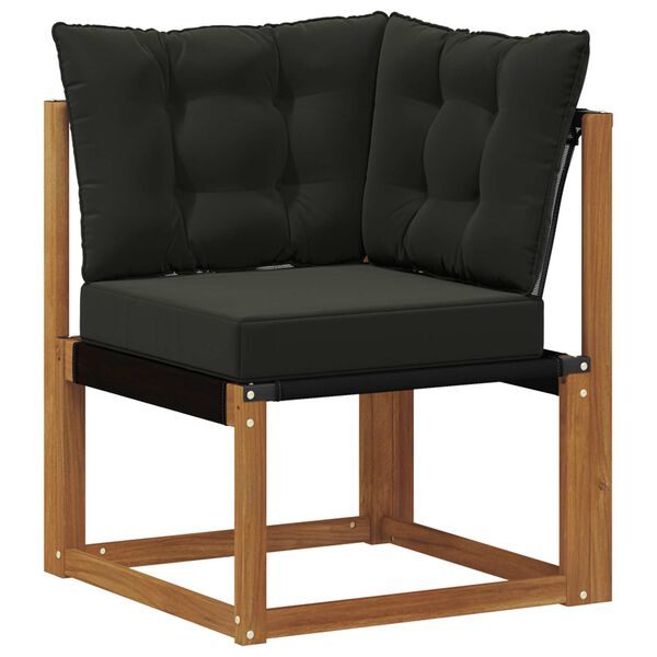 vidaXL Set de canapele de exterior cu pernă 6 pcs Natural și Negru