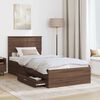 vidaXL Cadru de pat cu headboard Stejar marron și argintiu 75 x 190 cm