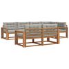 vidaXL Set de canapele de exterior 8 buc. Natural și gri deschis