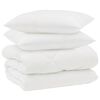 vidaXL Duvet de iarnă cu pernă 3 pcs Alb Microfibră