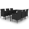 vidaXL Set mobilier de grădină cu perne, 7 piese, poliratan și sticlă
