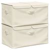 vidaXL Cutii de depozitare 2 buc. crem 50x30x25 cm material textil