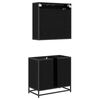 vidaXL Set de mobilier pentru baie 2 pcs Stejar negru Lemn compozit