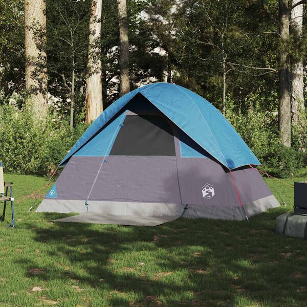 vidaXL Cort de camping cupolă pentru 2 persoane, albastru, impermeabil