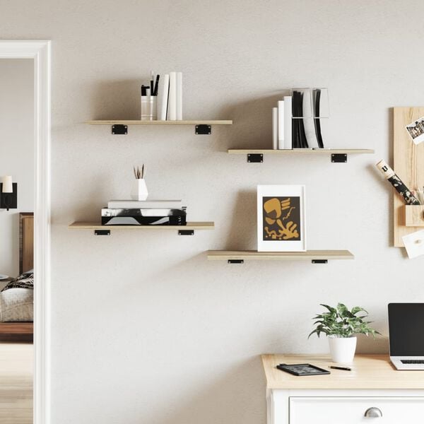 vidaXL Plăci bibliotecă, 4 buc, stejar sonoma, 60 x 30 x 1,5 cm, PAL