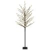 vidaXL Brad de Crăciun cu globuri LED Negru 18 x 18 x 150 cm Oțel