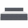 vidaXL Pat cu saltea și LED cu saltea Gri &icirc;nchis 160 x 200 cm Catifea