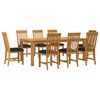 vidaXL Set de dining 9 buc. Negru Lemn de stejar masiv