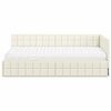 vidaXL Cadru de pat colțar cu saltea cu headboard 2 pcs Crem Catifea