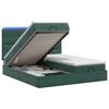 vidaXL Pat Ottoman cu Saltea și LED Verde &icirc;nchis 180 x 200 cm Catifea