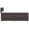 vidaXL Pat box spring cu saltea, maro închis, 100x200 cm, textil