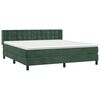 vidaXL Pat box spring cu saltea, verde &icirc;nchis, 160x200 cm, catifea