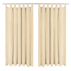 vidaXL Draperii micro-satin cu bride, 2 buc, 140 x 225 cm, bej