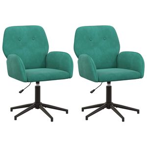 vidaXL Scaune birou cu rotire 2 buc. 54 x 55 x 90 cm Turcoaz Catifea