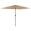 vidaXL Umbrelă soare de grădină cu st&acirc;lp din oțel, maro 300x200x250 cm