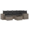 vidaXL Set canapele de grădină, 7 piese, cu perne, gri, poliratan