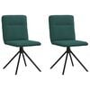 vidaXL Scaune de bucătărie, 2 buc., verde &icirc;nchis, material textil