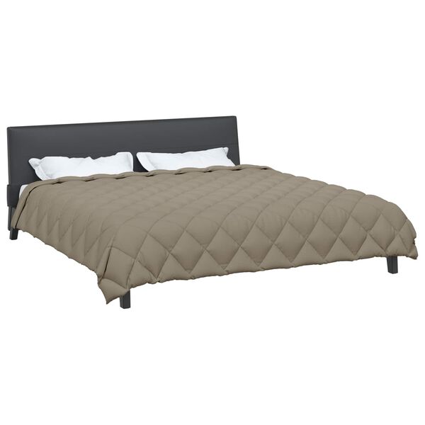 vidaXL Duvet de iarnă Gri deschis 220 x 200 cm Microfibră