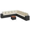 vidaXL Set canapele de grădină cu perne, 10 piese, negru, poliratan